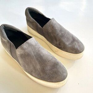 Vince Womens Suede Slip On Platform Warren Sneakers‎ Gray White Size 8US 38EU